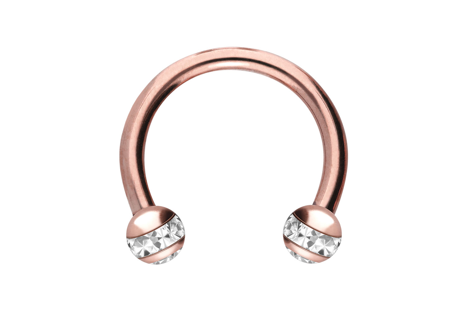 Chirurgenstahl Hufeisenring EPOXY-RING-KUGELN + KRISTALLE